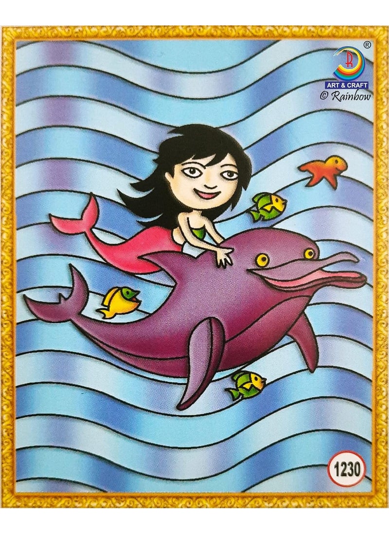 Rainbow Rainbow DIY - Fiberglass Painting Kit, Dolphin and Mermaid, Medium (7.75x10.5 inch), Design No. 1230  - Image 1