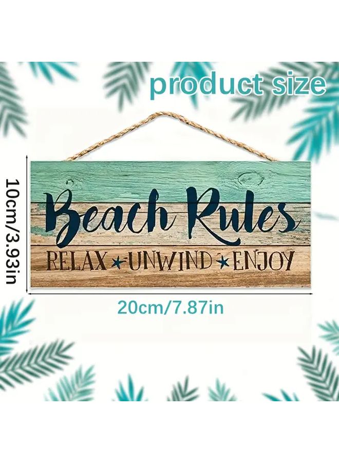 Rustic Beach Bliss Wooden Sign Relax Unwind Enjoy Teal Blue With White Lettering Twine Rope For Easy Hanging Ideal For Home Cafe Bar Wall Decor - Image 4