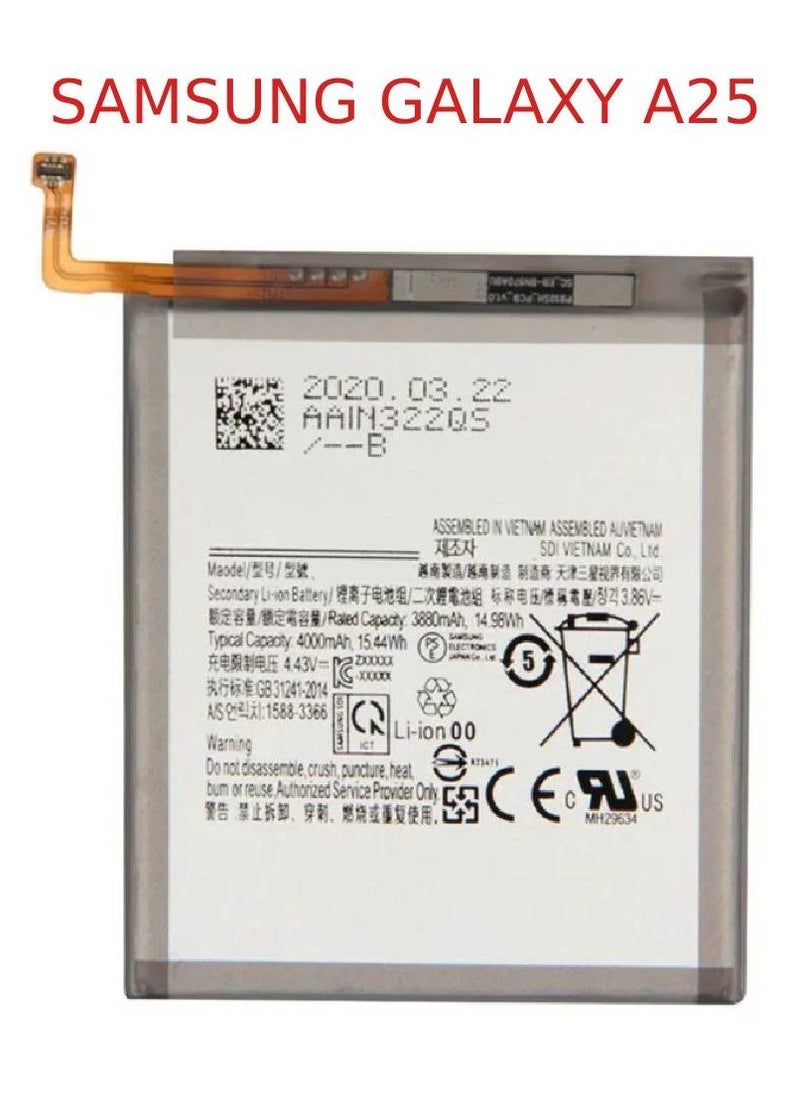 ELTRAZONE Replacement Internal Premium Battery Compatible for Samsung Galaxy A25 – High-Capacity Li-ion Rechargeable Battery for Long-Lasting Power, Safe Charging, Easy Installation & Reliable Performance – Fix Battery Issues Fast - Image 1