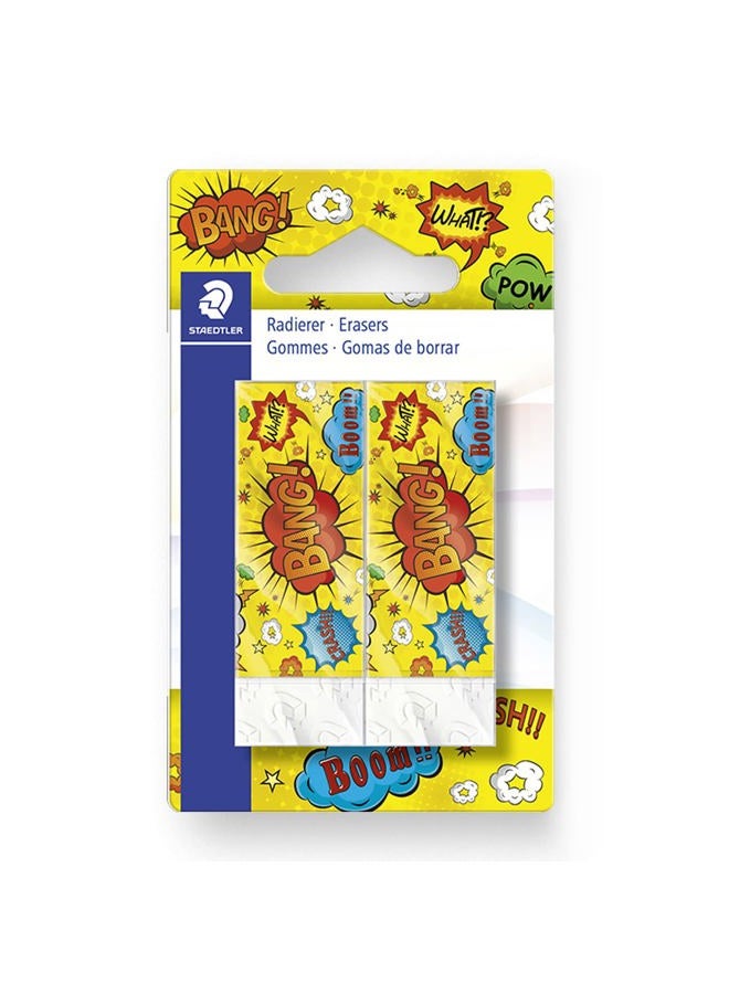 Staedtler 526B2COBK2 Rasoplast Eraser - Cartoon Comic Edition Novelty Fun Rubber Stationery - Pack of 6-3 x Blisters - Image 4