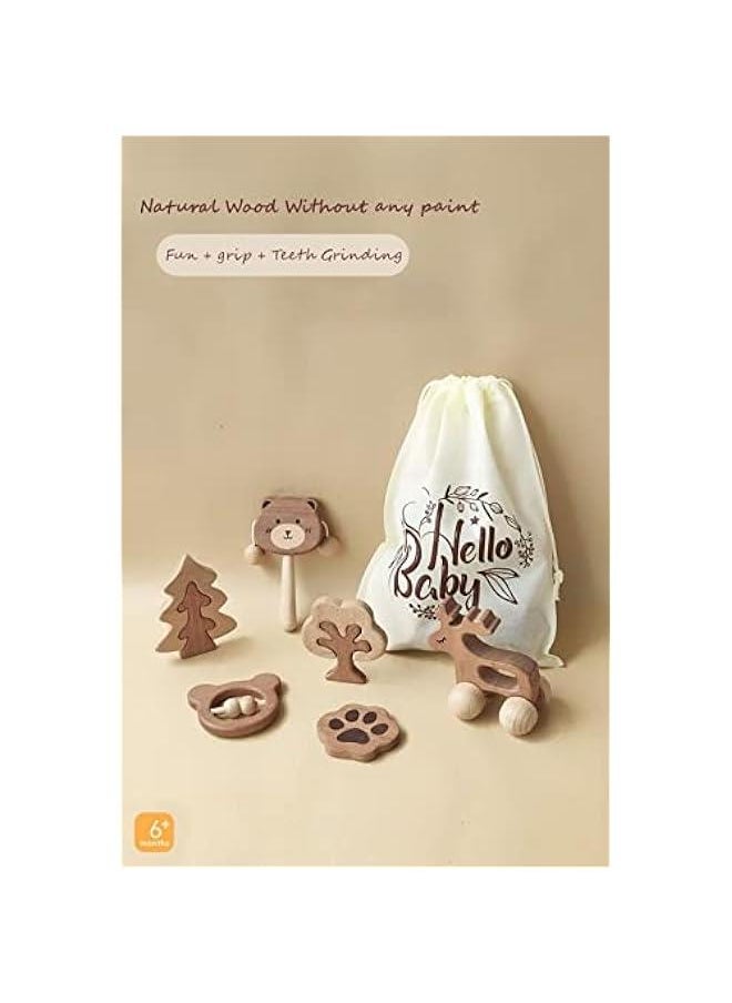 Gonice - Baby Giftset for New born with Rompers and Wooden toys in cute suitcase in Bear theme for Girls and Boys 15 in 1 - Image 1
