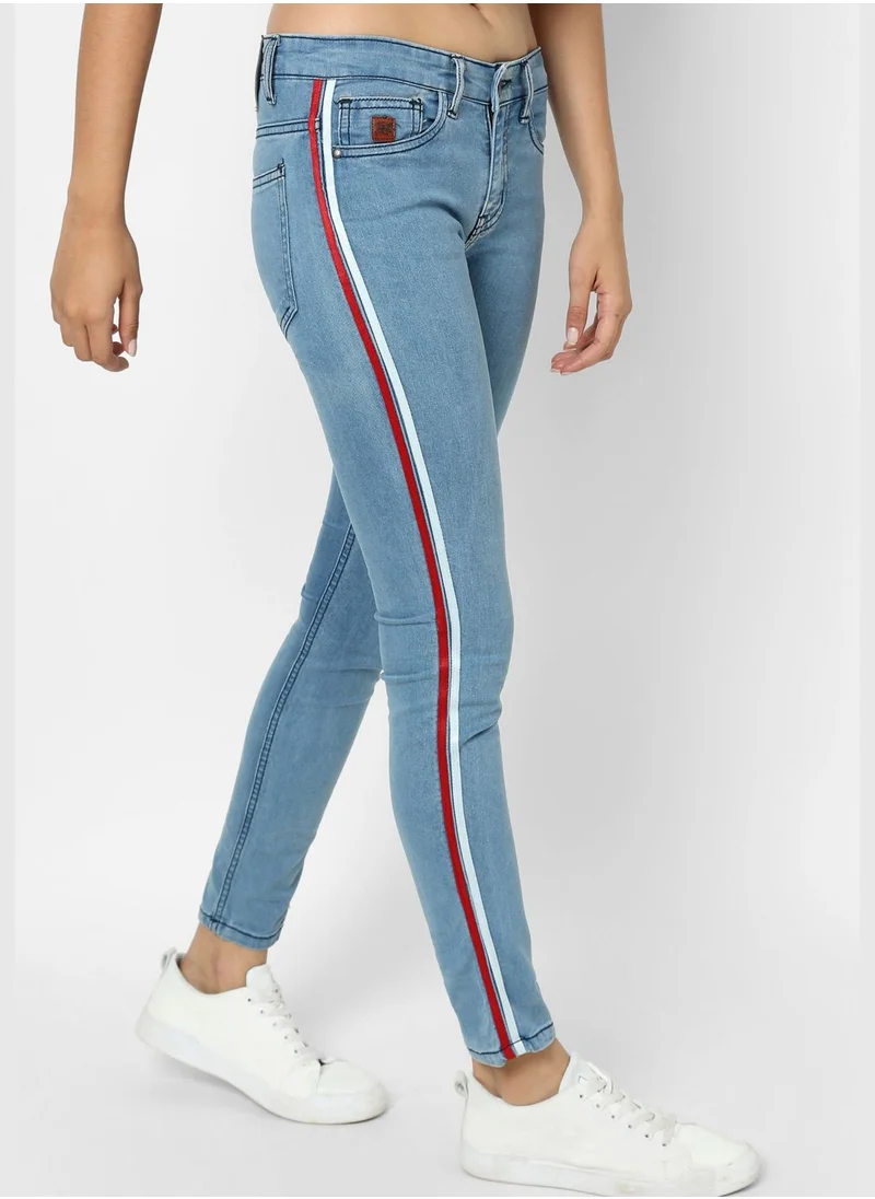 Campus Sutra Jeans with Side Stripes
