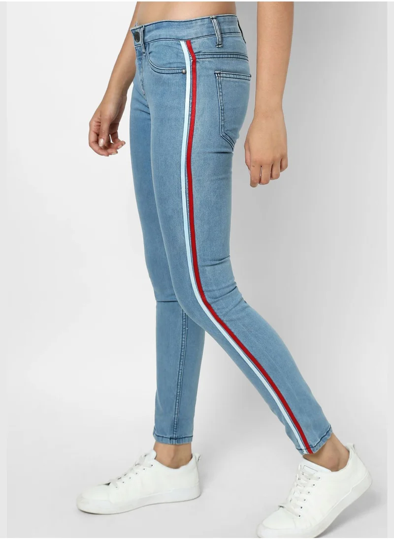 Campus Sutra Jeans with Side Stripes