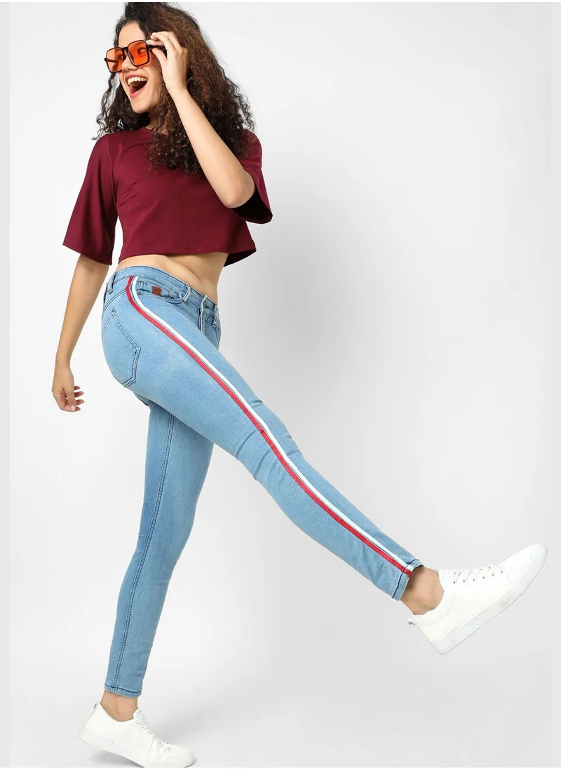 Campus Sutra Jeans with Side Stripes