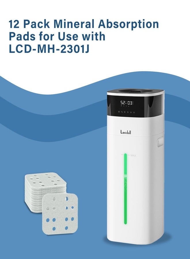 عبوة من 12 وسادة امتصاص المعادن من لاسيدول لأجهزة الترطيب، متوافقة مع طراز LCD-MH-2301J، فلاتر بديلة لأجهزة الترطيب، تُحسّن كفاءة الترطيب، وتقلل من الترسبات الكلسية. - Image 2