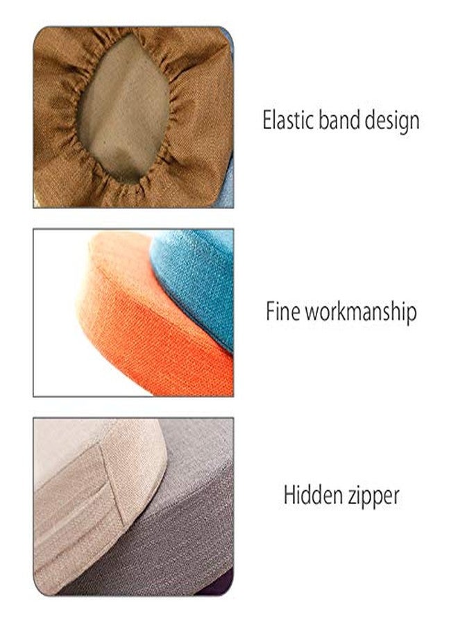 Kelendle Round Floor Pillow Cover Tatami Floor Cushion Cover Straw Japanese Futon Cover Meditation Seating Ottoman Throw Cover Protector for Living Room Indoor Outdoor Gray,23.62 inches - Image 3