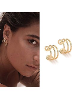 Mevecco Mevecco Women Ear Cuff Earring Gold Non Pierced Ear Cartilage Clip on Wrap Hoop 14K Gold Filled Tiny Boho Beach Simple Minimalist Delicate Handmade Hypoallergenic Jewelry Gift-Sold as Single/Pair  - Image 3