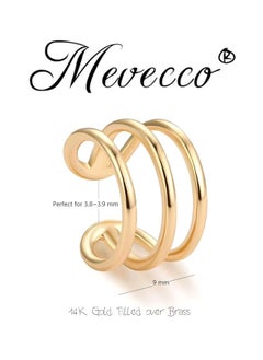 Mevecco Mevecco Women Ear Cuff Earring Gold Non Pierced Ear Cartilage Clip on Wrap Hoop 14K Gold Filled Tiny Boho Beach Simple Minimalist Delicate Handmade Hypoallergenic Jewelry Gift-Sold as Single/Pair  - Image 4