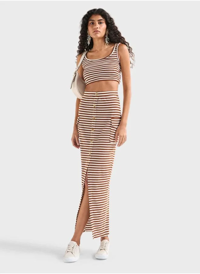 Splash FAV Stripped Pocket Detail Skirt