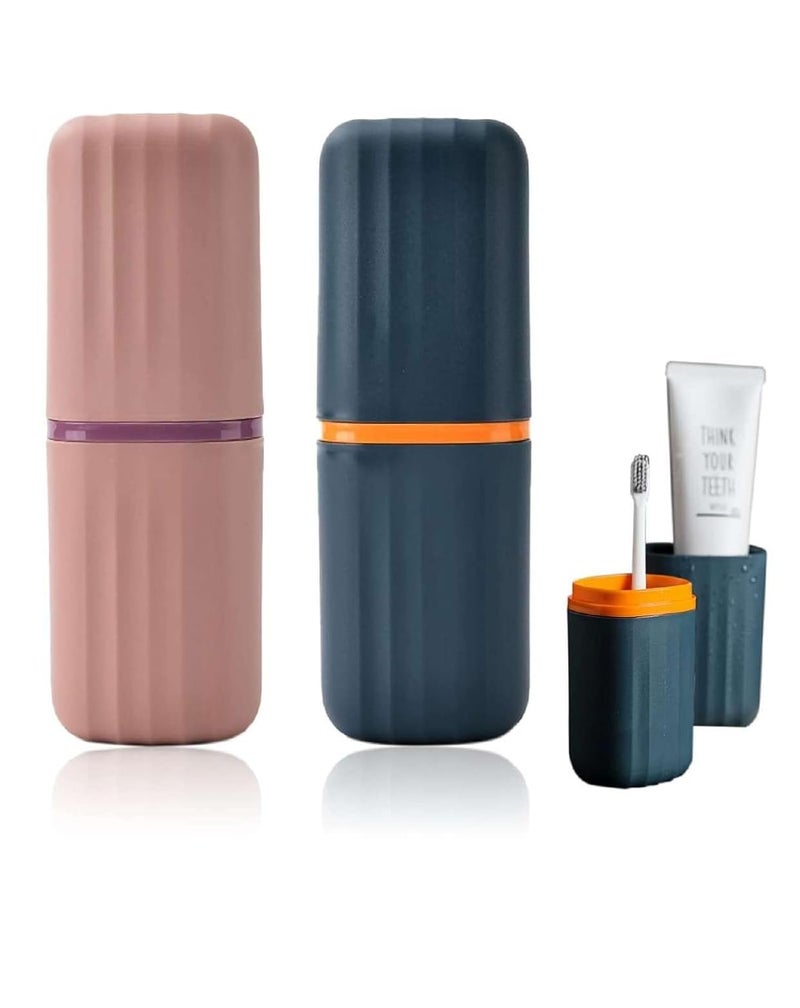 Clazkit Clazkit Multipurpose Toothbrush Holder and Storage Organizer for Bathroom Travel Camping Business Trips and School Pack of 2 Multicolor  - Image 1