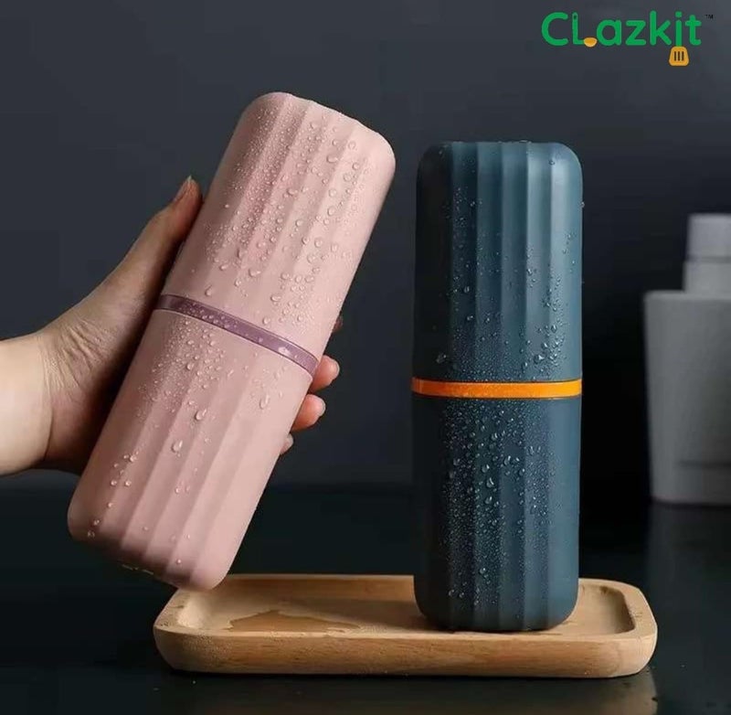 Clazkit Clazkit Multipurpose Toothbrush Holder and Storage Organizer for Bathroom Travel Camping Business Trips and School Pack of 2 Multicolor  - Image 3