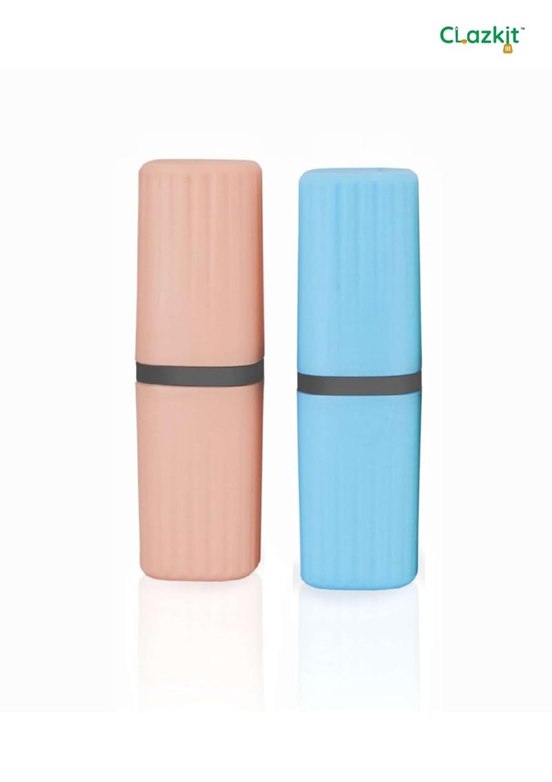 Clazkit Clazkit Multipurpose Toothbrush Holder and Storage Organizer for Bathroom Travel Camping Business Trips and School Pack of 2 Multicolor  - Image 2