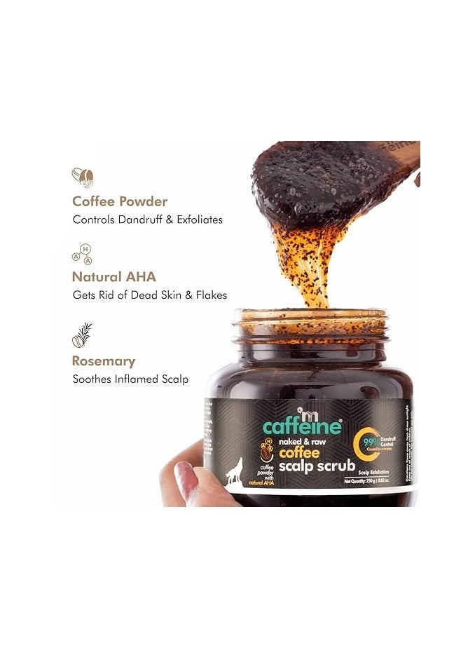mCaffeine Anti Dandruff Coffee Scalp Scrub - 99% Dandruff Control Treatment for Men & Women | Scalp Exfoliator & Dandruff Remover | For Itchy Scalp in Hot & Humid Weather- 250gm  - Image 4