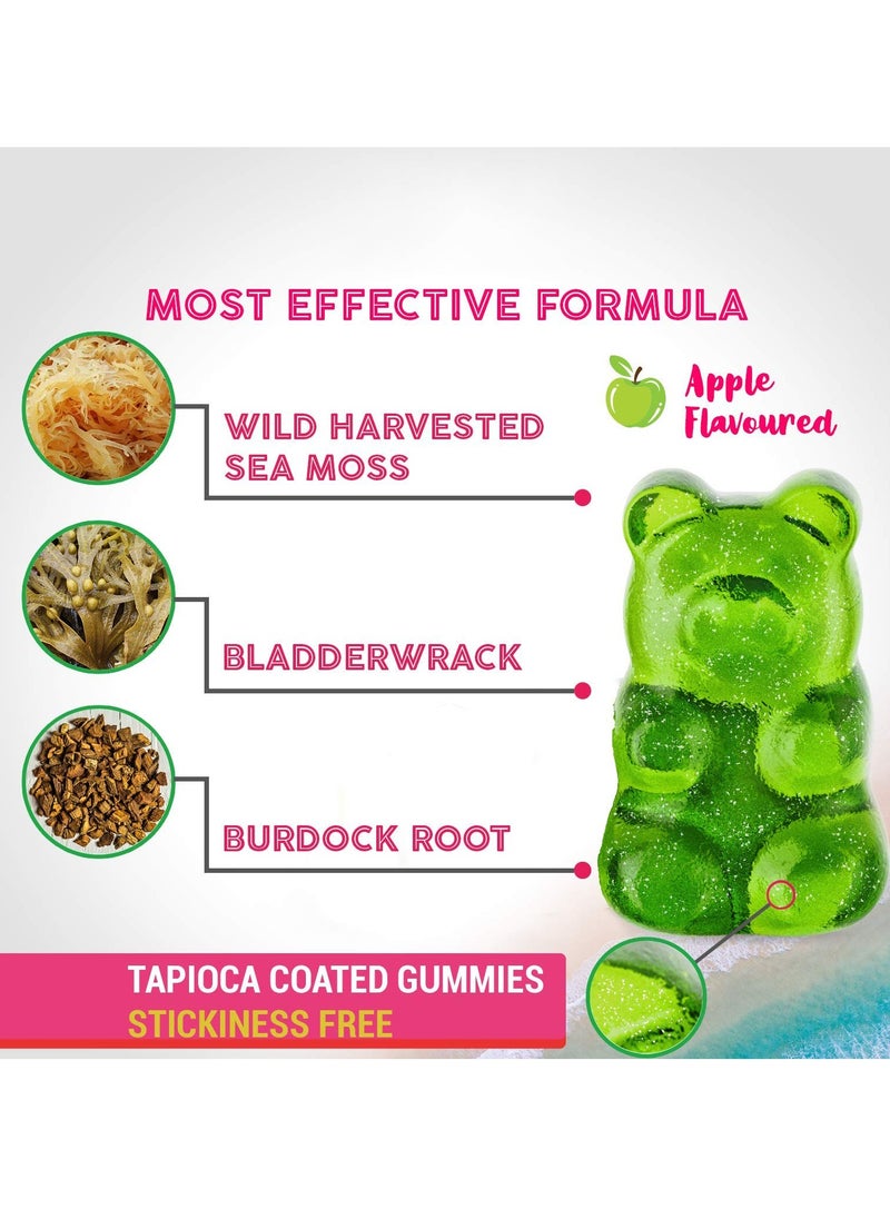 Daynee - Sea Moss Gummies - Natural Irish Sea Moss and Bladderwrack with Burdock Gummy - 60 Gummies - Vegan - Thyroid, Healthy Skin, Keto Detox, Gut, Joint Support Alkaline Supplements - Image 1