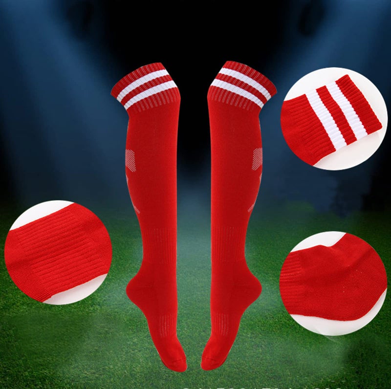 Tergy 10 Pairs Kids Soccer Socks Stretchy Knee High Tube Colorful Football Athletic Team Socks for Boys Girls (9-12 Years Old) - Image 3