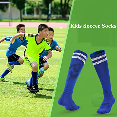 Tergy 10 Pairs Kids Soccer Socks Stretchy Knee High Tube Colorful Football Athletic Team Socks for Boys Girls (9-12 Years Old) - Image 5