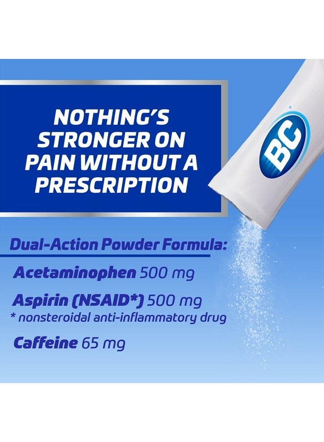 BC MAX Strength Fast Pain Relief Powder, Lemonade Flavor Aspirin 500mg and Acetaminophen 500mg Dissolve Packs, 16 Count - Image 2