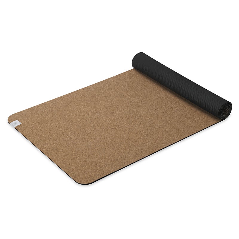 Gaiam Cork Yoga Exercise Mat | Natural Sustainable Cork Resists Sweat and Odors | Non-Slip TPE Backing Prevents Slipping| Great for Hot Yoga, Pilates, Fitness Working Out (68" x 24"x 5mm Thick) - Image 1