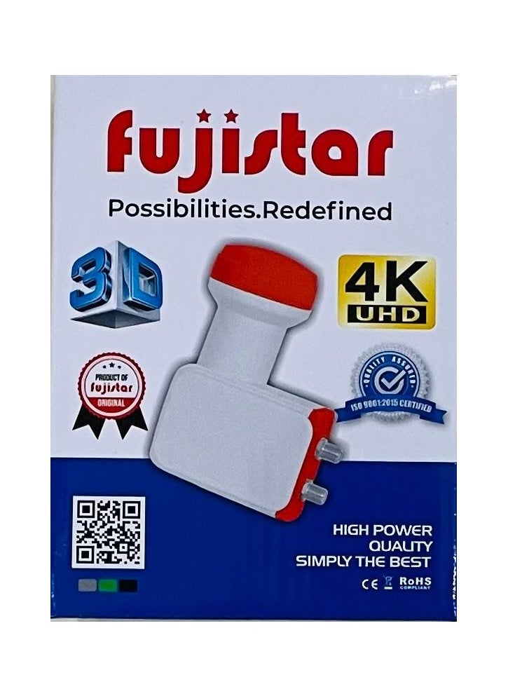 فوجي ستار فوجي ستار UHD 4K LNB عالمي مزدوج عالي الطاقة مع مخرجين للضوضاء .3 ديسيبل، FB-2100 (مخرج LNB مزدوج)، أبيض  - Image 3