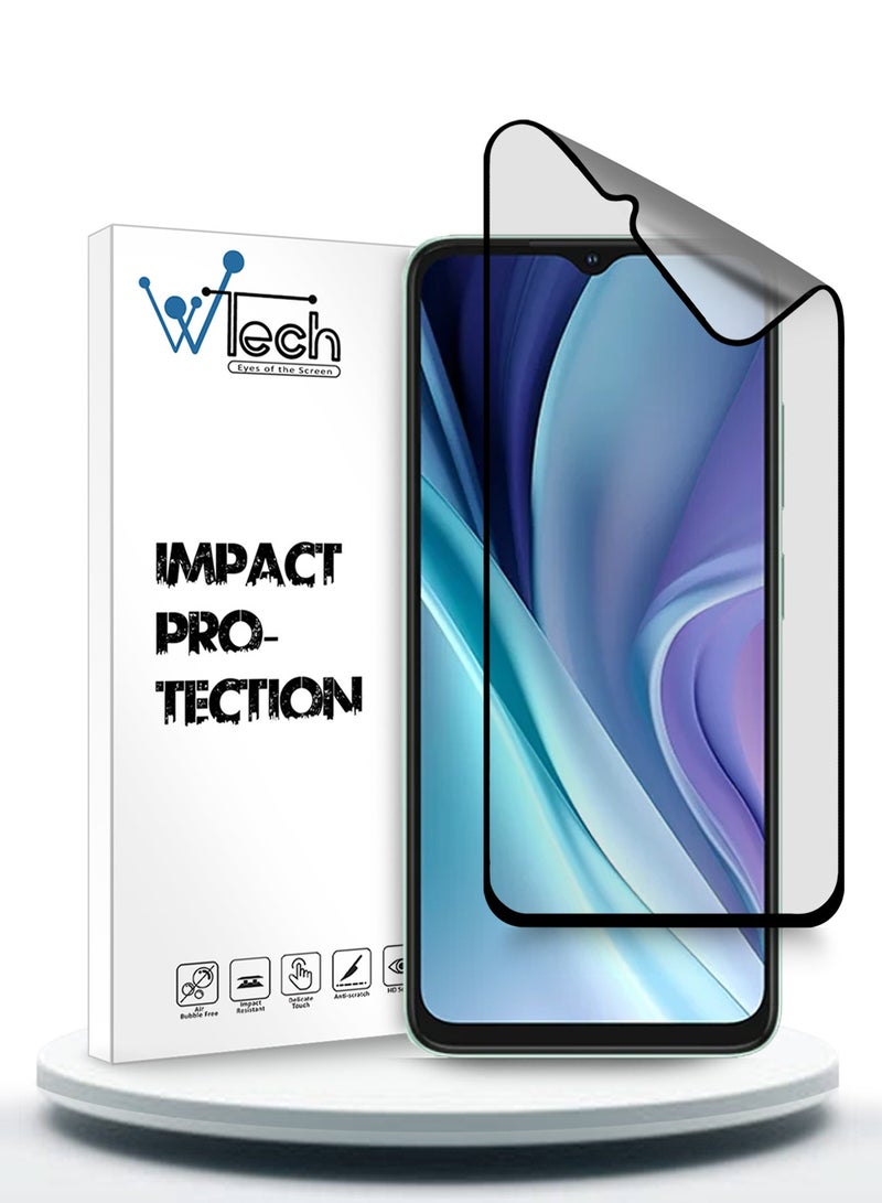 دبليو تيك واقي شاشة مرن غير لامع بغطاء كامل وغراء نانو سيراميك لهاتف Itel A50 4G 2024 شفاف/أسود - Image 1