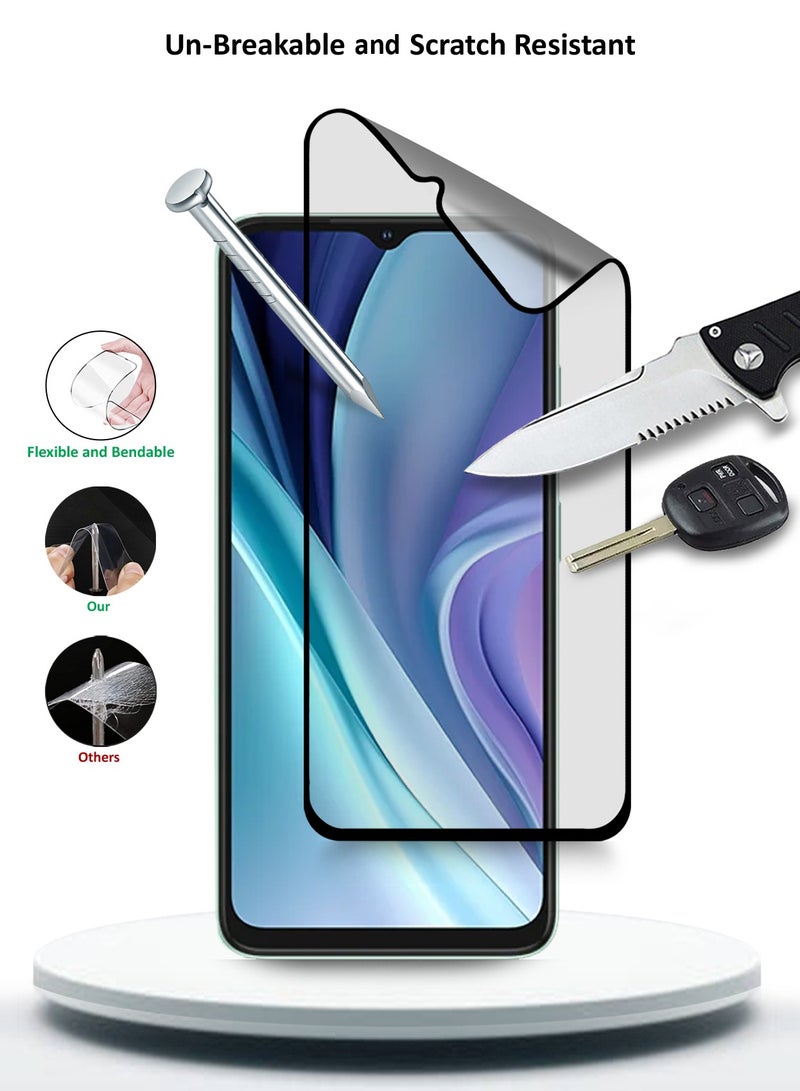 دبليو تيك واقي شاشة مرن غير لامع بغطاء كامل وغراء نانو سيراميك لهاتف Itel A50 4G 2024 شفاف/أسود - Image 3