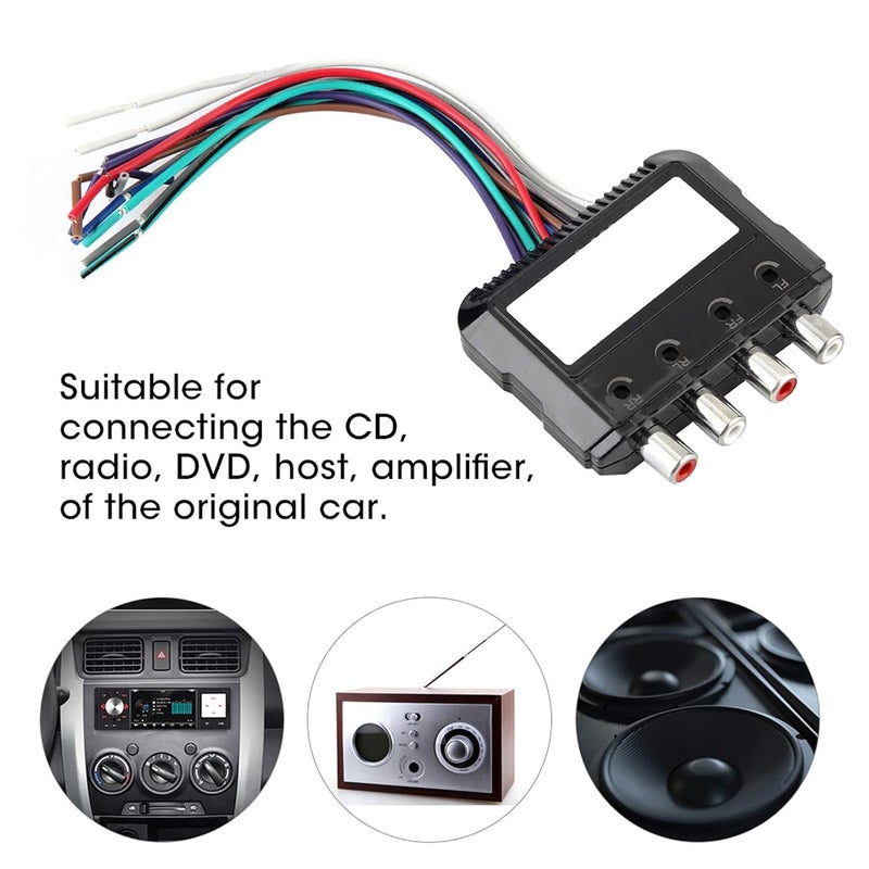 klarako Audio High Low Converter, Car Stereo Subwoofer 4 Channel High to Low Audio Converter with Power Amplifier Control Wire Amplifiers - Image 4