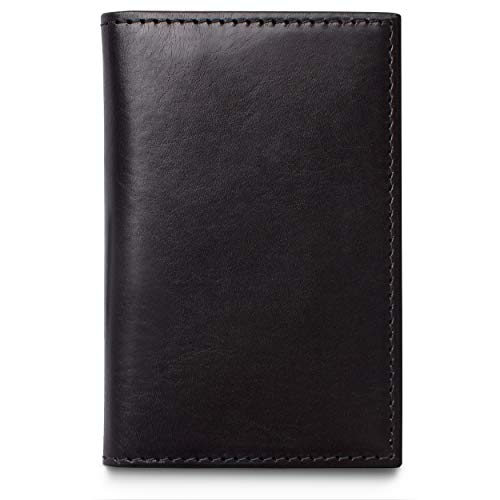 Bosca Men's Leather Card Holder Wallet – Italian Full Grain Vegetable Tanned Credit Card Case – 6 Card Slots, 2 Receipt Wells – Classic Glossy Finish – Gift-Ready Packaging - Black - Image 5