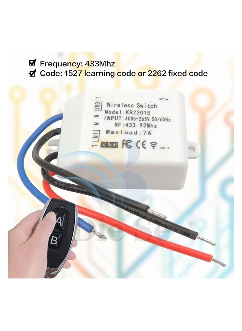 Diese Smart Bulb Light Switch 433Mhz RF Relay Receiver Board And Transmitter DIY Lighting Controller Easy Wiring AC 110V 220V - Image 3