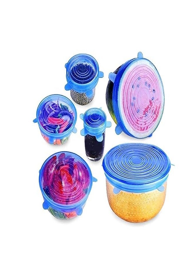 Tirth shop Silicone Stretch Lids, Multi Size Reusable Silicone Lids Food And Bowl Covers, Dishwasher And Freezer Safe (Color May Vary) (Pack Of 6 Pcs), - Image 2