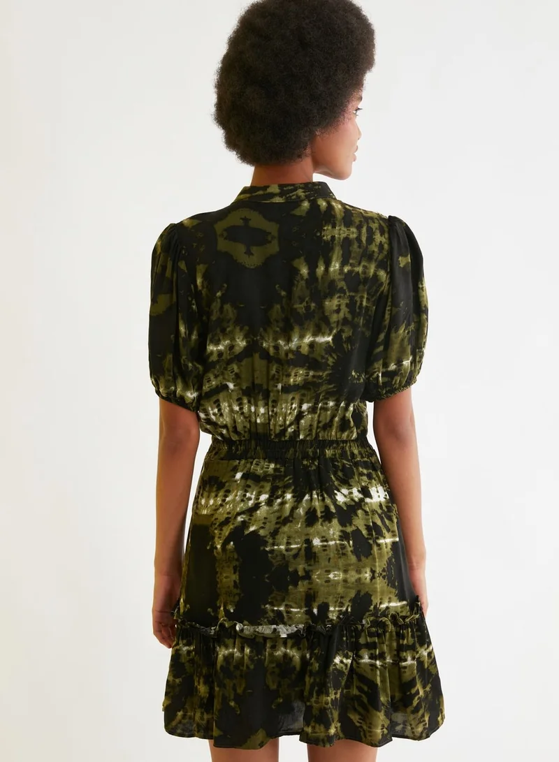 trendyol Button Down Tiered Hem Dress