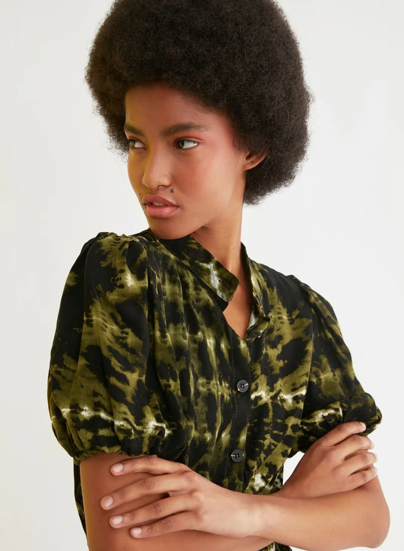 trendyol Button Down Tiered Hem Dress