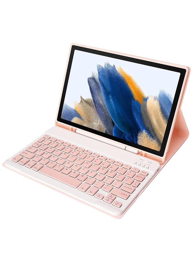 Portable Detachable Tablet Protective Case with BT Keyboard Pen Slot Compatible with Samsung Tab A7 10.4 2020/T500/T505/T507 Pink - Image 1