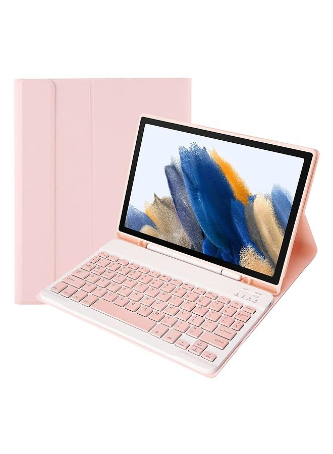 Portable Detachable Tablet Protective Case with BT Keyboard Pen Slot Compatible with Samsung Tab A7 10.4 2020/T500/T505/T507 Pink - Image 5