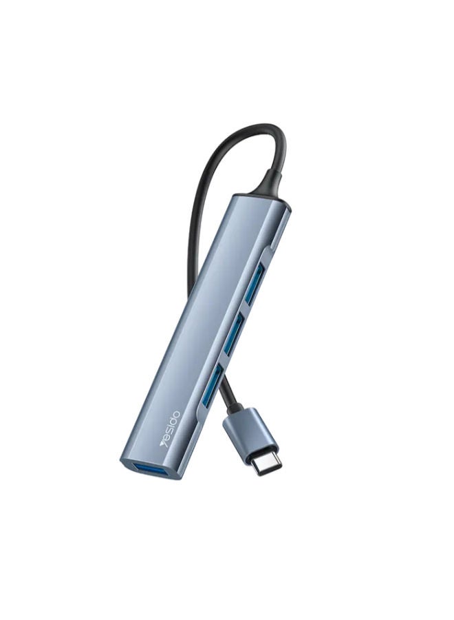 4 in 1 Aluminium Dock Type-C to 4-USB-A Hub Adapter
