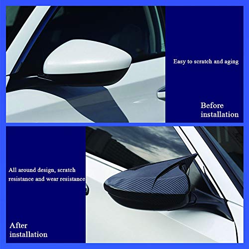 XITER ABS Carbon Fiber Style Cow Horn All Inclusive Rearview Mirror Cover Door Side Moulding Trim For Honda 10th 11th Accord 2018 2019 2020 2021 2022 2023 2024 2025,Carbon Fiber - Image 2
