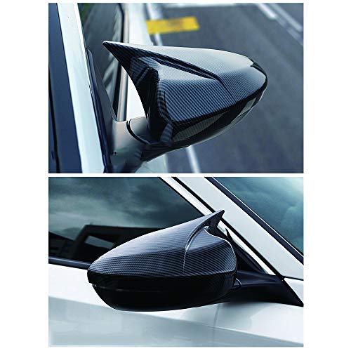 XITER ABS Carbon Fiber Style Cow Horn All Inclusive Rearview Mirror Cover Door Side Moulding Trim For Honda 10th 11th Accord 2018 2019 2020 2021 2022 2023 2024 2025,Carbon Fiber - Image 3