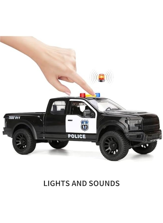 Police Pickup Truck Toys for 3+ Year Old Boys Big Police Car Toy with Sound and Light Friction Power Toy Trucks Birthday for Kids Ages 3-8 - Image 3