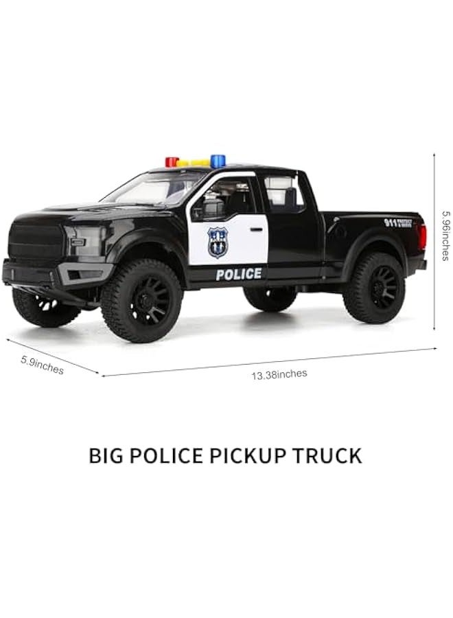 Police Pickup Truck Toys for 3+ Year Old Boys Big Police Car Toy with Sound and Light Friction Power Toy Trucks Birthday for Kids Ages 3-8 - Image 2