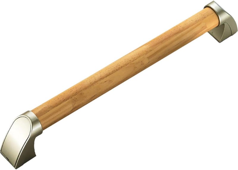 Elderly Handrail Bathroom Safety Grab Bar 34cm Natural Wood Non-Slip Shower Handle Toilet Support Rail for Disabled and Seniors - Image 1