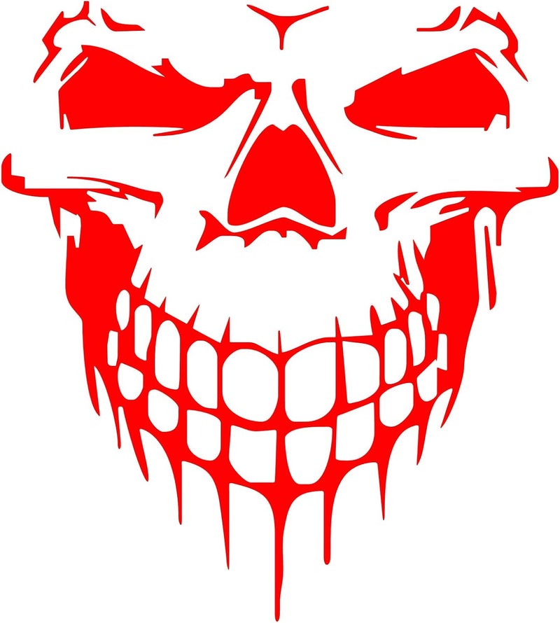 HungMieh Skull Stickers and Decals for Car Windows, Doors and Trucks - 3D Skull Decals and Signs for Car Styling - Laser Reflective Red, 6.97 - Image 3