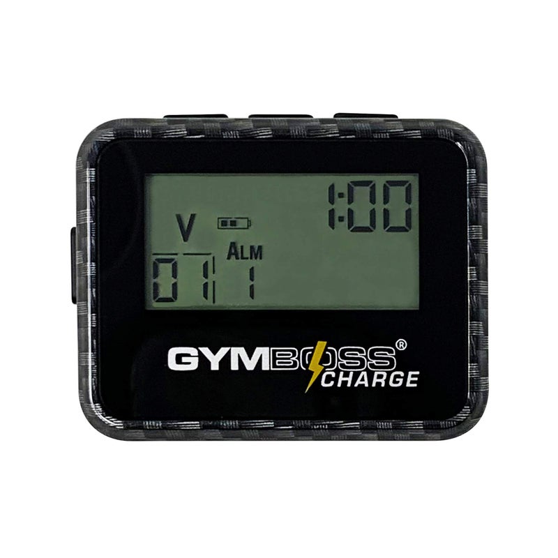 Gymboss مؤقت فترات جيمبوس شارج وساعة توقيت (أسود كربوني) - Image 2