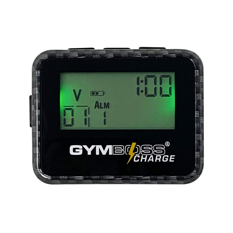 Gymboss مؤقت فترات جيمبوس شارج وساعة توقيت (أسود كربوني) - Image 1