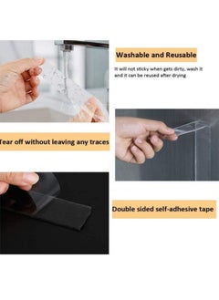 AIWANTO 2 Pack Nano Tape Double Sided Heavy Duty (3 Meter) Carpet Tape Multipurpose Mounting Tape Strong Sticky Adhesive Tape Removable Transparent Wall Hanging Tape  - Image 5