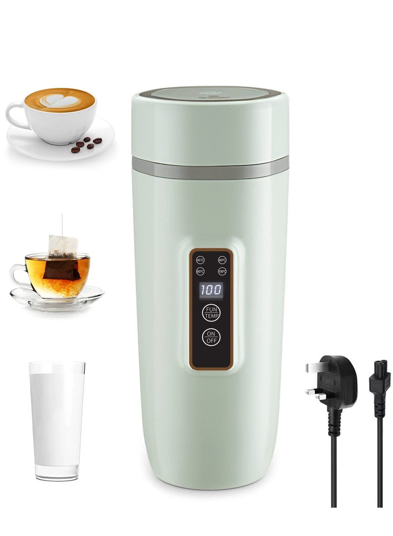 SYOSI Travel Kettle 4 Preset Temperature Control Fast Water Boil Portable Electric Kettle Stainless Material Automatic Shut off Tea Pot Suitable for Milk Coffee Water and Making Tea 350ml Green  - Image 1