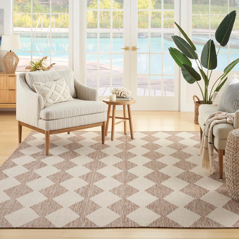 Nourison Home Positano Beige 5' x 7' Area Rug - Easy Clean, Non Shedding, Bed Room, Living Room, Dining Room, Kitchen (5' x 7') - Image 2