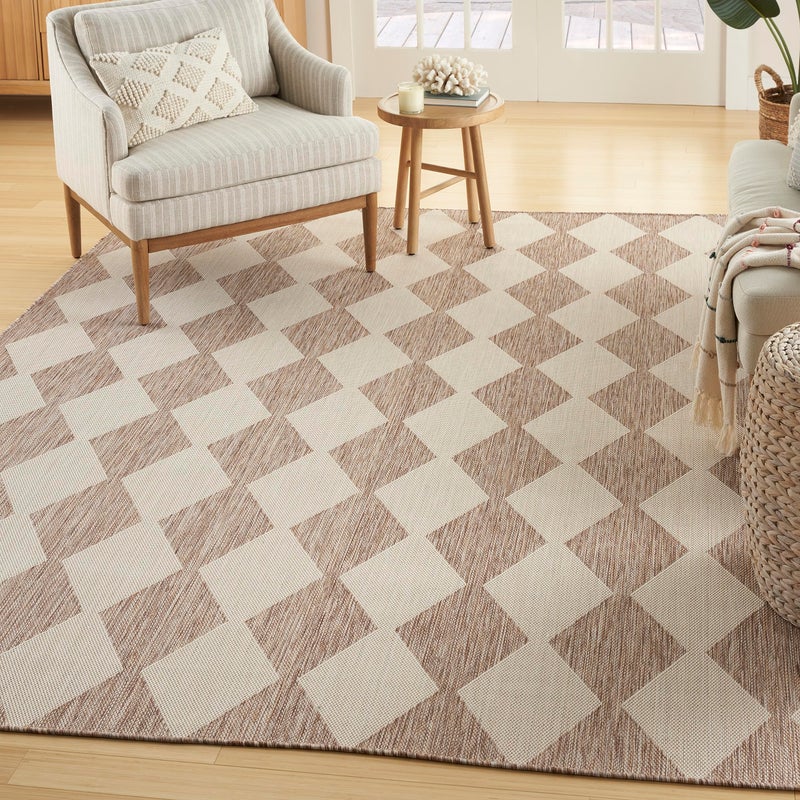 Nourison Home Positano Beige 5' x 7' Area Rug - Easy Clean, Non Shedding, Bed Room, Living Room, Dining Room, Kitchen (5' x 7') - Image 1