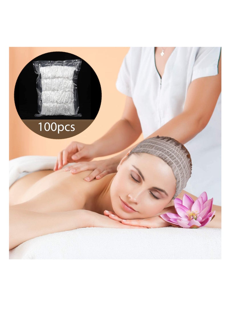 Loquat 100 Pieces Disposable Spa Headbands, Soft Stretch Non-Woven Facial Cloth - Image 5