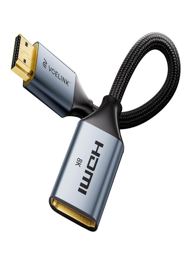VCELINK 8K Short HDMI Extender Cable 0.6 FT Male to Female, HDMI Extension Cable Support 8K@60Hz, 4K@120Hz/144Hz, HDCP 2.2/2.3, Compatible with Roku TV Stick, HDTV, Game Console, Laptop, 1 Pack - Image 1