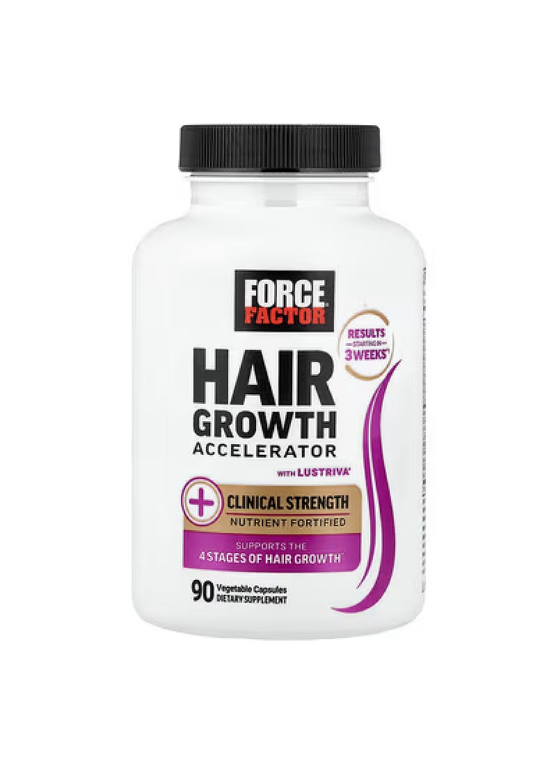 Hair Growth Accelerator With Lustriva®, 90 Vegetable Capsules