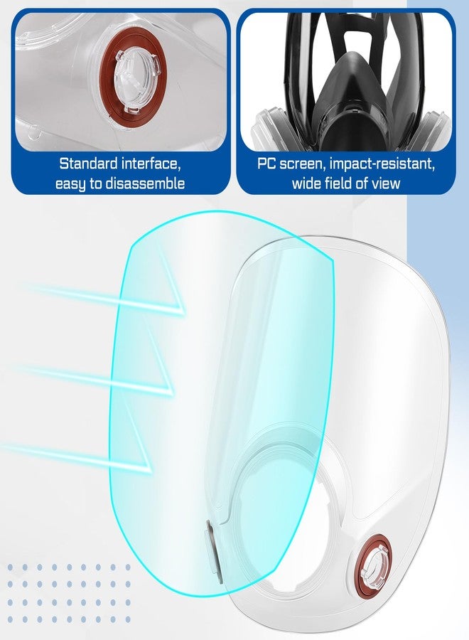 Tellegloww 2 Pcs Replacement Parts Lens Assembly for 6000 Series Full Face Respirator and 20 Pcs Peel off Lens Cover Compatible with 6000, 6700, 6800, 6900 Series Full Face Cover - Image 3